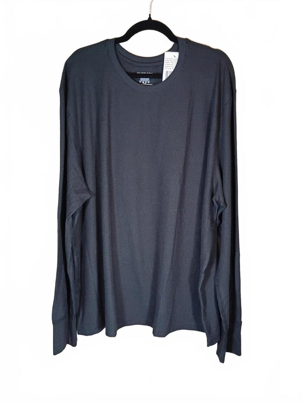 Fruit of the Loom mens Recycled Waffle Thermal Crew Pajama Top Black 5X-Large US